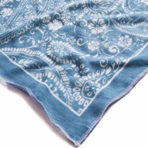 Lenço Estampado Cachemere Azul Claro